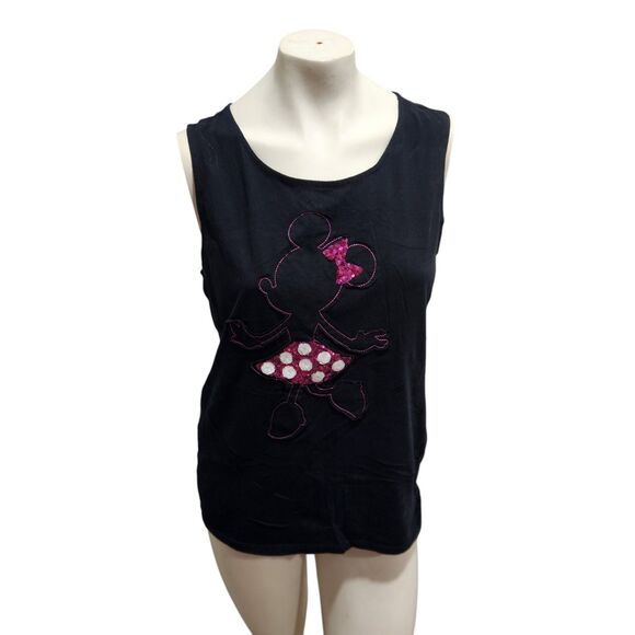 Disney Authentic Disneyland Sleevless Sequin Minnie Mouse Kidcore Bow Soft Girl - Picture 1 of 4